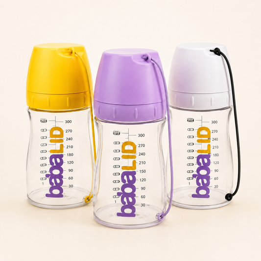 No More Missing Lids                  (3)Pack 10oz BabaLID Baby Bottles